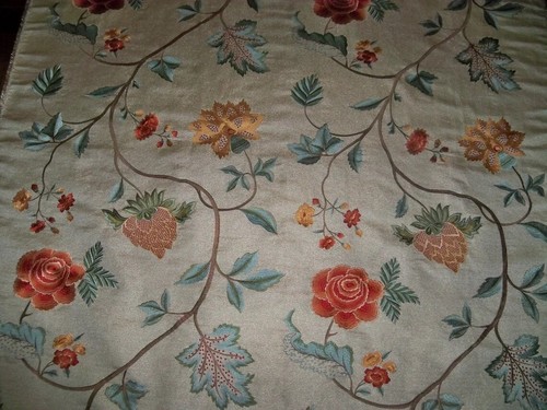 LEE JOFA AMIRA FLORAL EMBROIDERED SILK FABRIC 10 YARDS MULTI - Picture 4 of 10