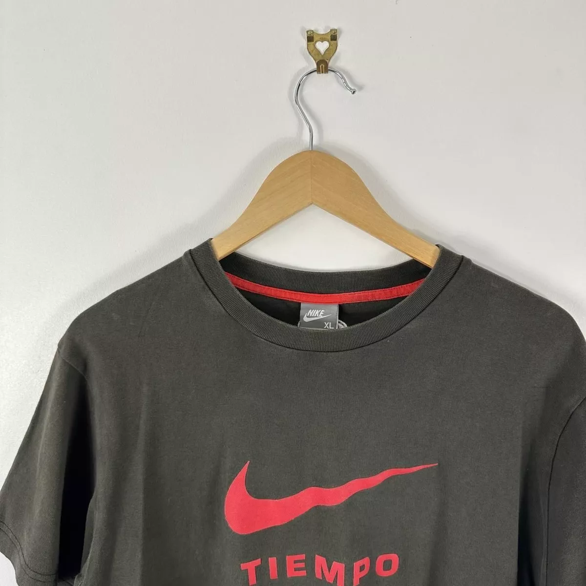 Men’s Vintage Nike Sportswear Tiempo Swoosh Brown Short Sleeve T-Shirt Size  XL