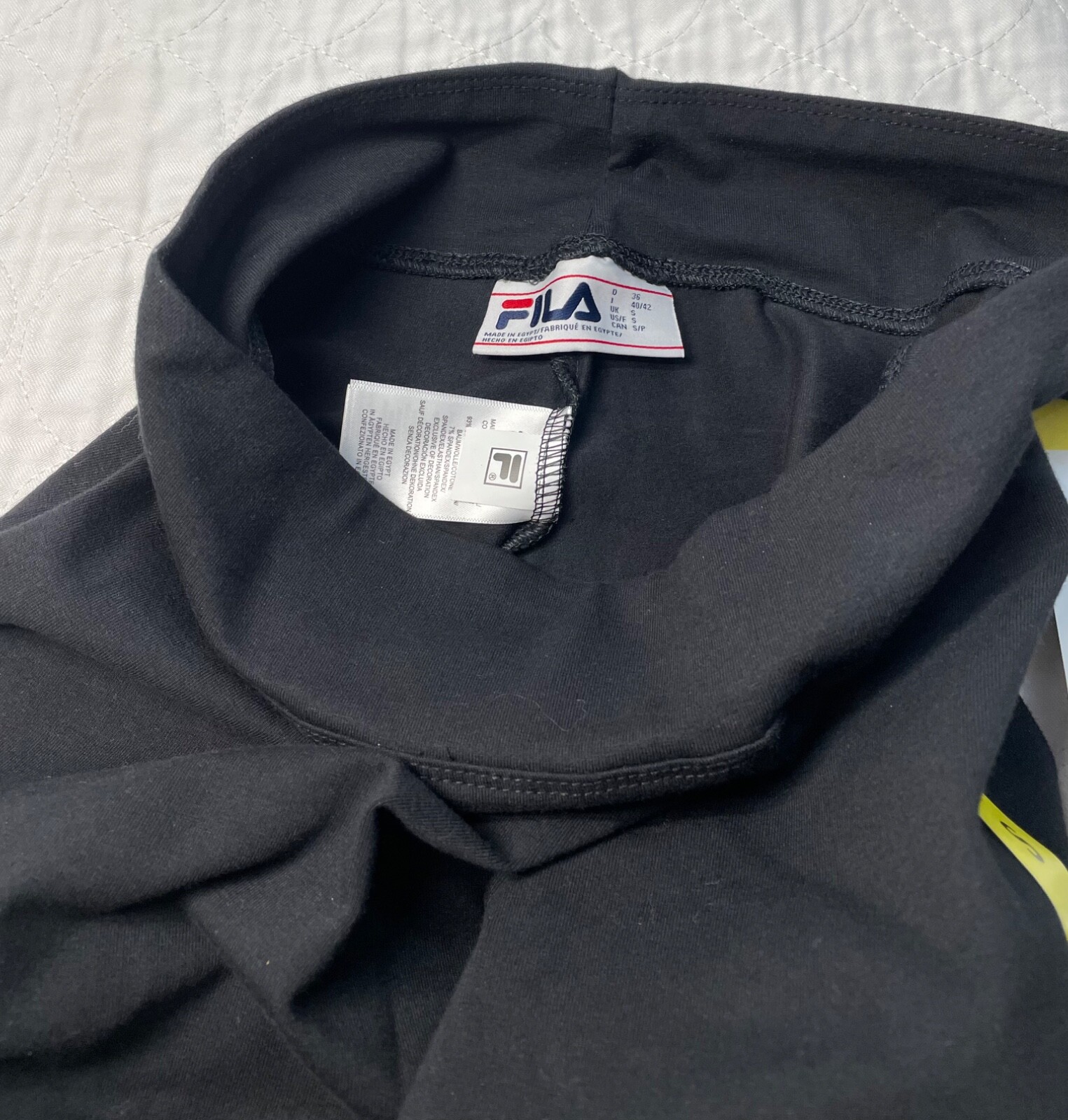 Leggings donna Fila donna taglia small nuovi con etichetta nero lunghezza caviglia