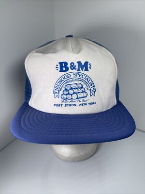 Vintage B&M Firewood Specialists Port Byron NY Trucker SnapBack Hat Cap Calhead