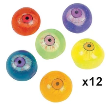 12 Sticky Eyeballs - Gross Slime Eye Ball Novelty Gag Gift Party Favors - Bulk