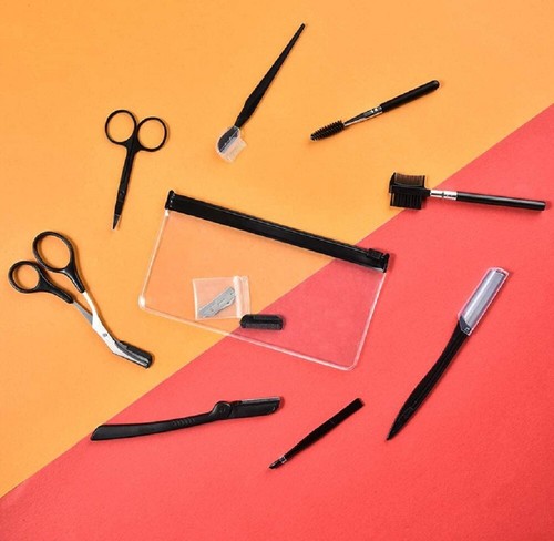 12 in 1 Augenbrauen Pflegeset Trimmer Set Dermaplaning Rasierer Pinzette Schere Werkzeug - Bild 7 von 7
