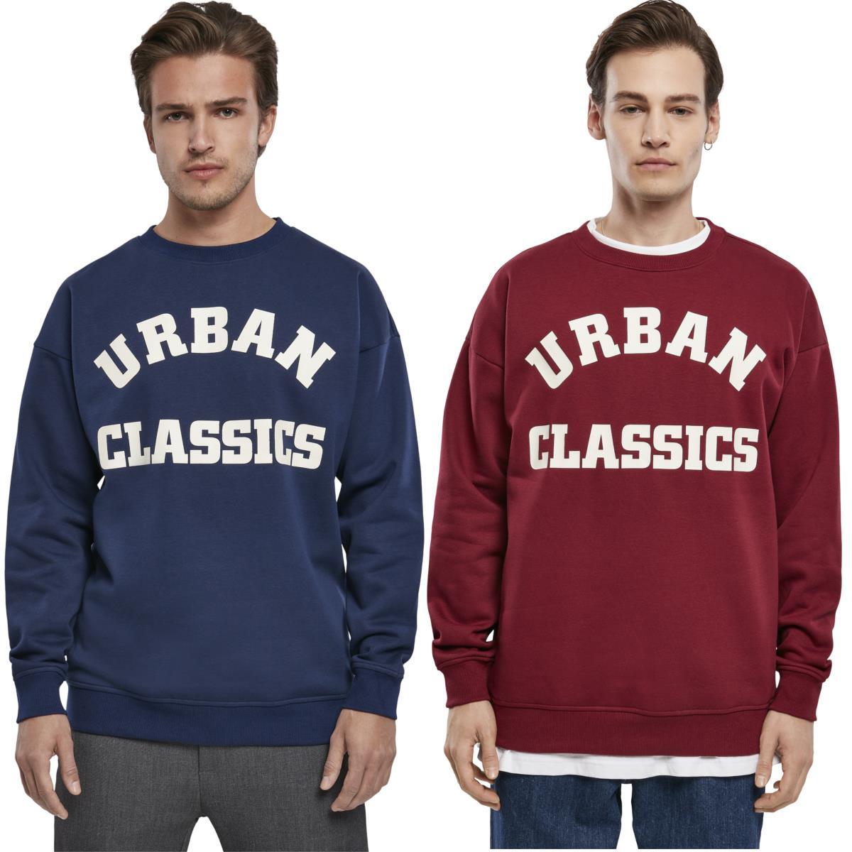 Urban Classics College Print Crew Pullover Sweatshirt Sweater Branding Look Body