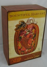 Lighted Glass Pumpkin Hurricane Lantern GREEN NEW LARGE BEAUTIFUL | eBay