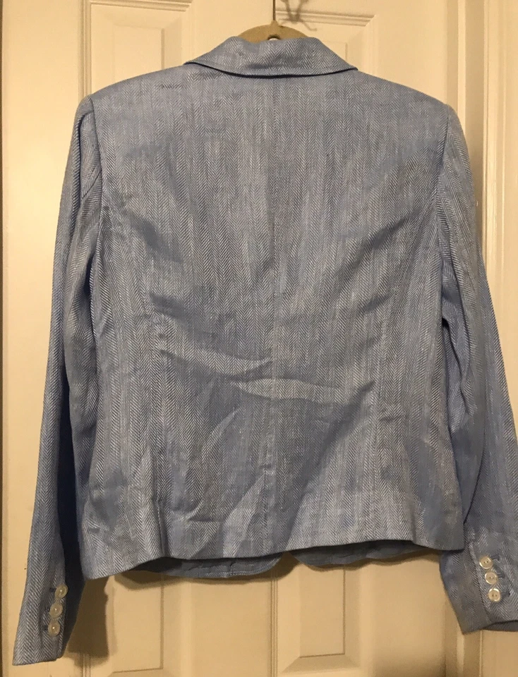 STYLE & CO. LIGHT BLUE LINEN JACKET SZ 8 NWT - Image 4 of 4