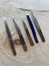 Lot 104 Assorted Tweezers 5 Piece All Stainless Steel Beautiful Working  New