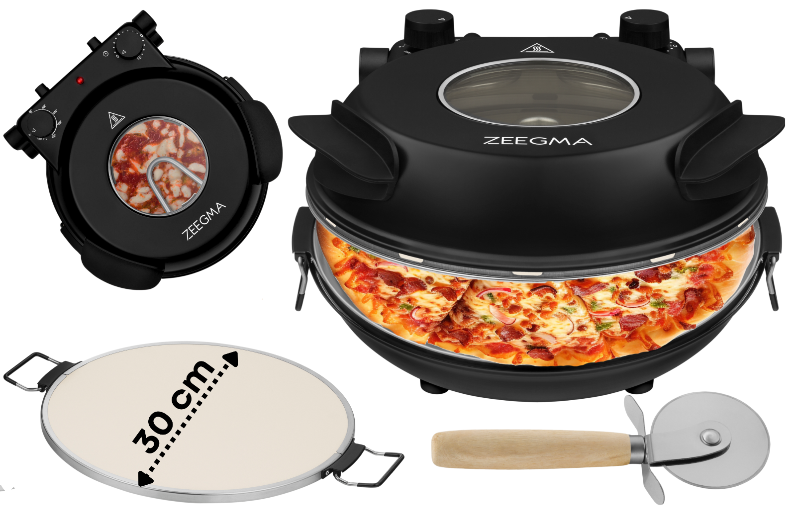 Pizzamaker 1200 W forno per pizza pizza macchina piastra in pietra ceramica...