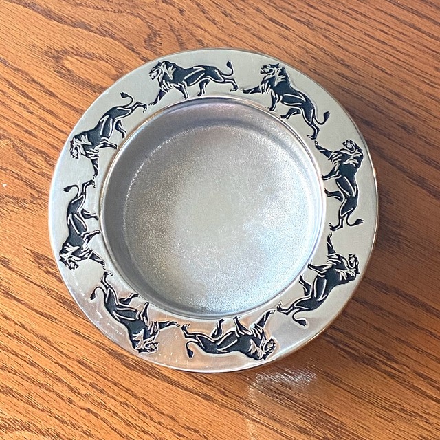 Wilton Co RWP Armetale Lion Wine Bottle Chiller Coaster Champagne Metal