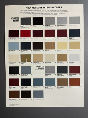 1984 Mercury Full Line Color Chart Showroom Advertising Sales Folder RARE!!