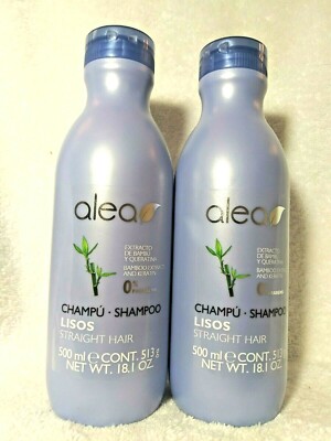 Alea Straight Hair Shampoo with Bamboo Extract & Keratin 18.1oz/500ml- 2 Units