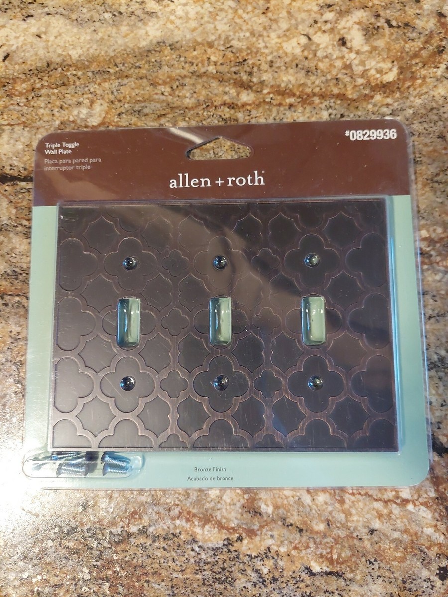 Allen Roth Light Plates AMERELLE Rhodes 4 Gang Rocker Metal Wall Plate