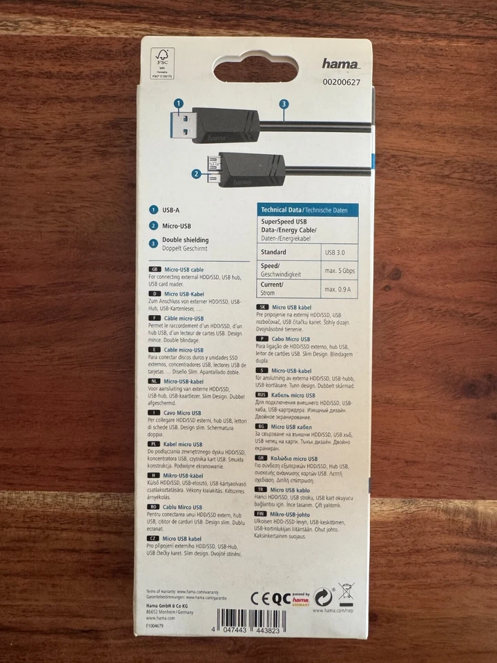 Hama, Anschlusskabel, Micro-USB-Kabel, USB 3.0, 5 Gbit/s, 1,50 m, 00200627 - Bild 3 von 3