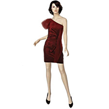Elie Tahari Women Red Velvet Dress - Red/Large MSRP $498 SALE $99.99