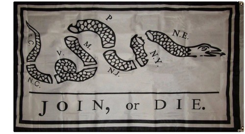 The 'Join, Or Die' Illustration, Created By Benjamin Franklin In 1754, Is A Political Cartoon - Foto 3