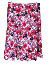 SAG HARBOR Women's Pink Purple Red Floral Print A-Line Skirt Side Zip Size 12