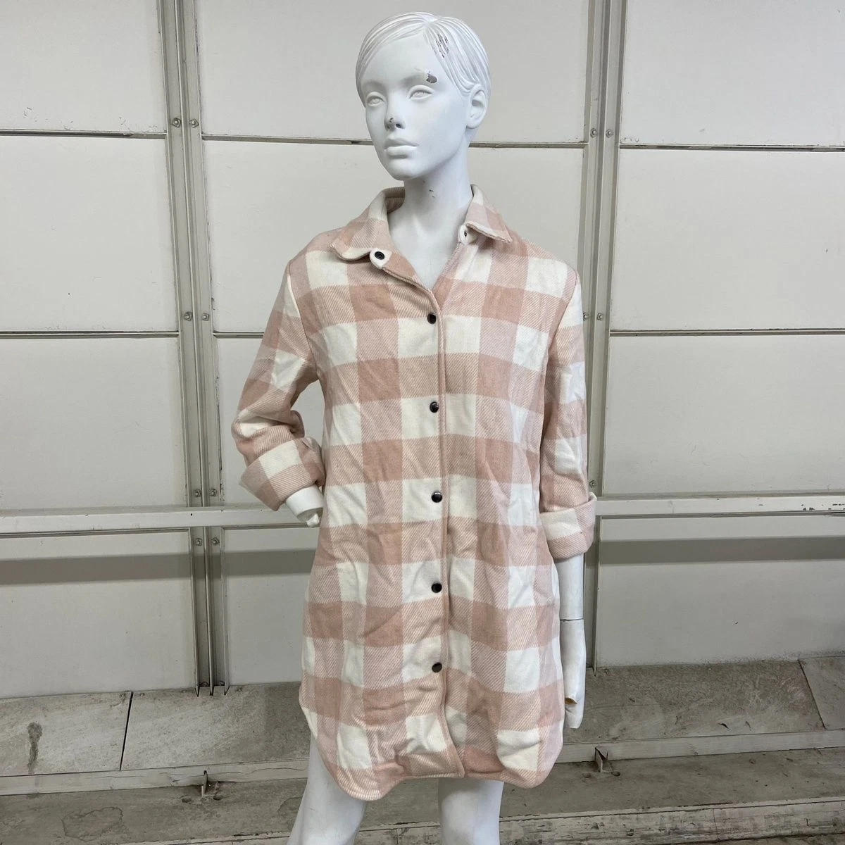 BB DAKOTA Eldridge Oversize Buffalo Check Shirt Jacket Women's Size M | eBay