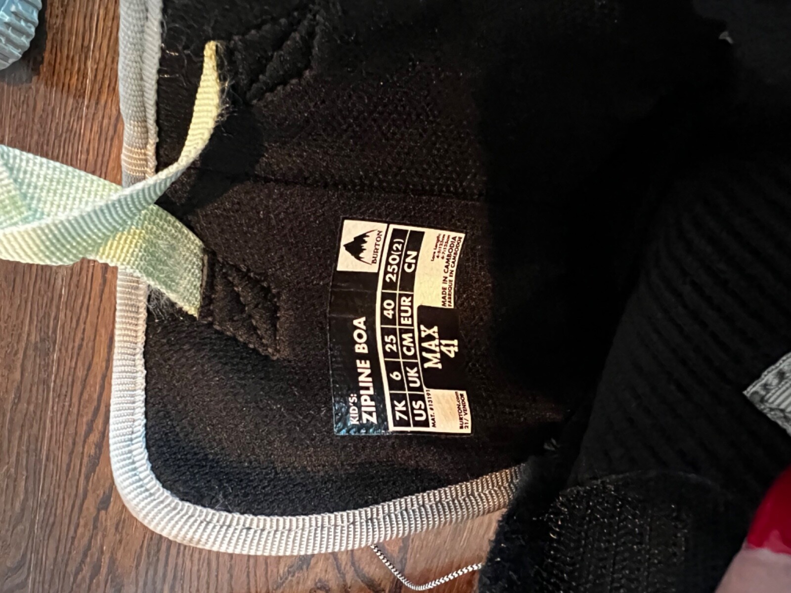 Kids Burton Zipline BOA snowboard boots size 7 US eBay