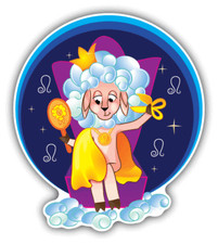 Funny Sign Of The Zodiac Leo With Lamb Car Bumper Sticker Decal  ''SIZES''