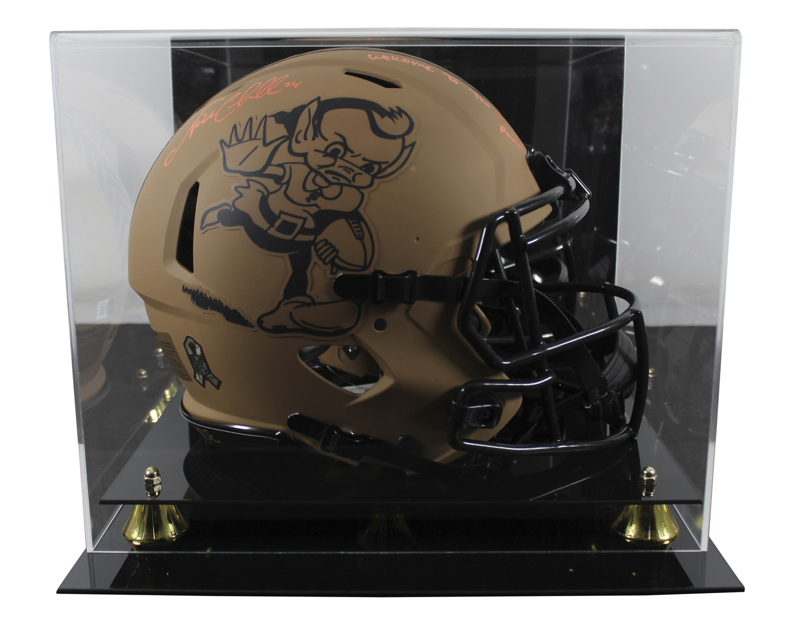 Nick Chubb Autographed Signed Browns Sts Ii Full Size Speed Proline Helmet W/ Case Beckett Wit 