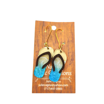 Flipflop Flip Flop Sandal Beach Nautical Sandals Ocean Bottom Dangle Pierced