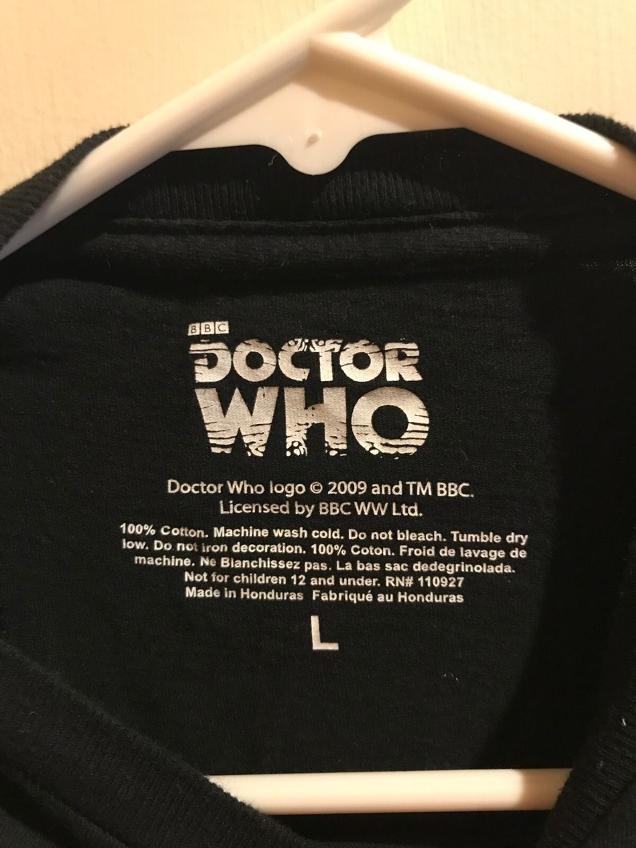Original 2009 BBC Doctor Who Generations Mens LG T-Shirt Black Exc