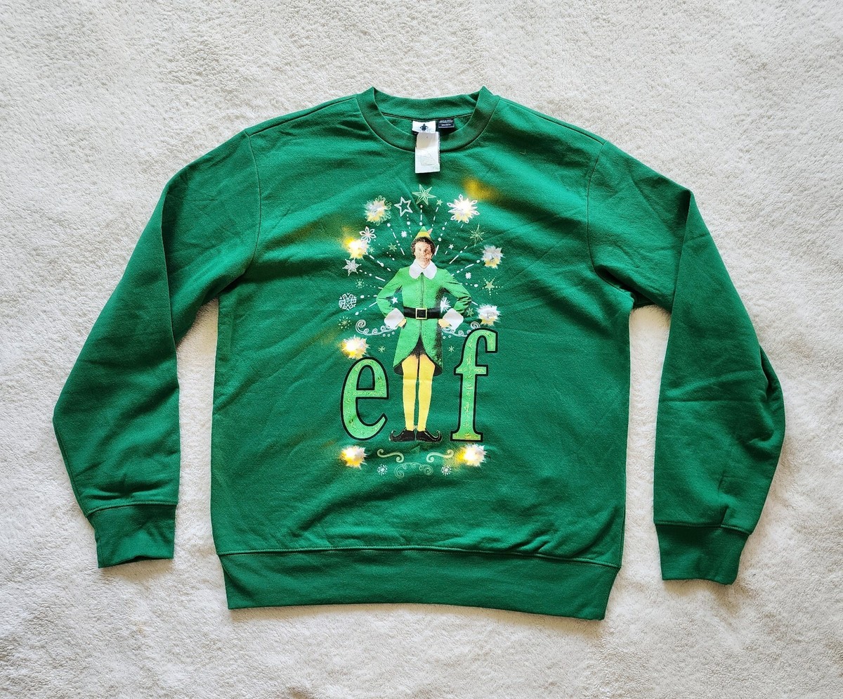 NWT Men's Will Ferrell Buddy the Elf Light Up Christmas ugly