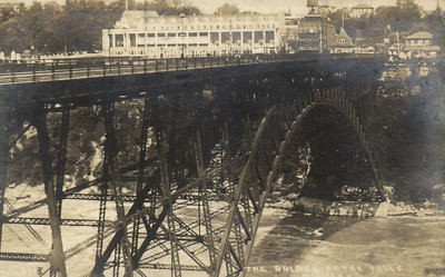 PC US, NY, BRIDGE AT NIAGARAFALLS, VINTAGE ECHT FOTO POSTKARTE (B6697)