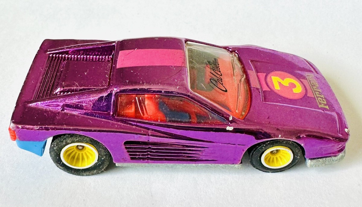 Hot Wheels 1986 Ferrari Testarossa Purple Cal Custom Real Riders w
