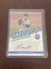 2023 Panini EEE Impact Impressions Jacob Miller Auto Baseball Card II-JML