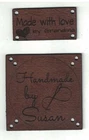 Personalized Real Leather Crochet Knitting Sewing Labels Custom New Handmade by