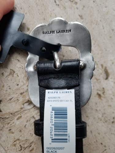 *NWT* Polo Ralph Lauren girls size 20 Black Leather Belt - Picture 5 of 5