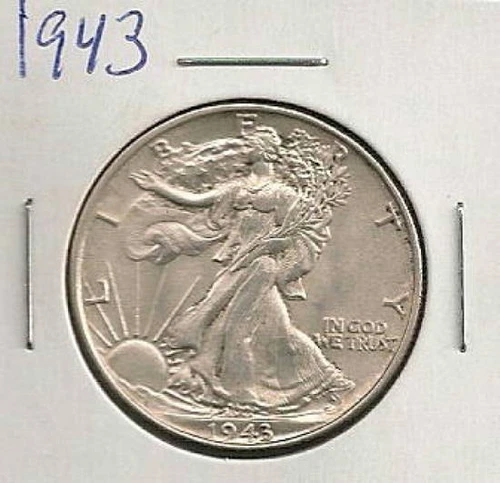 1943 Walking Liberty Half Dollar : BU Blazing White