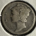 1925-d . . Mercury Dime . AG . Silver . Amost Good