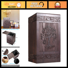 Wooden Tree of Life Cremation Urn for Adult Ashes, Pet Urn Box, 222 Cu In