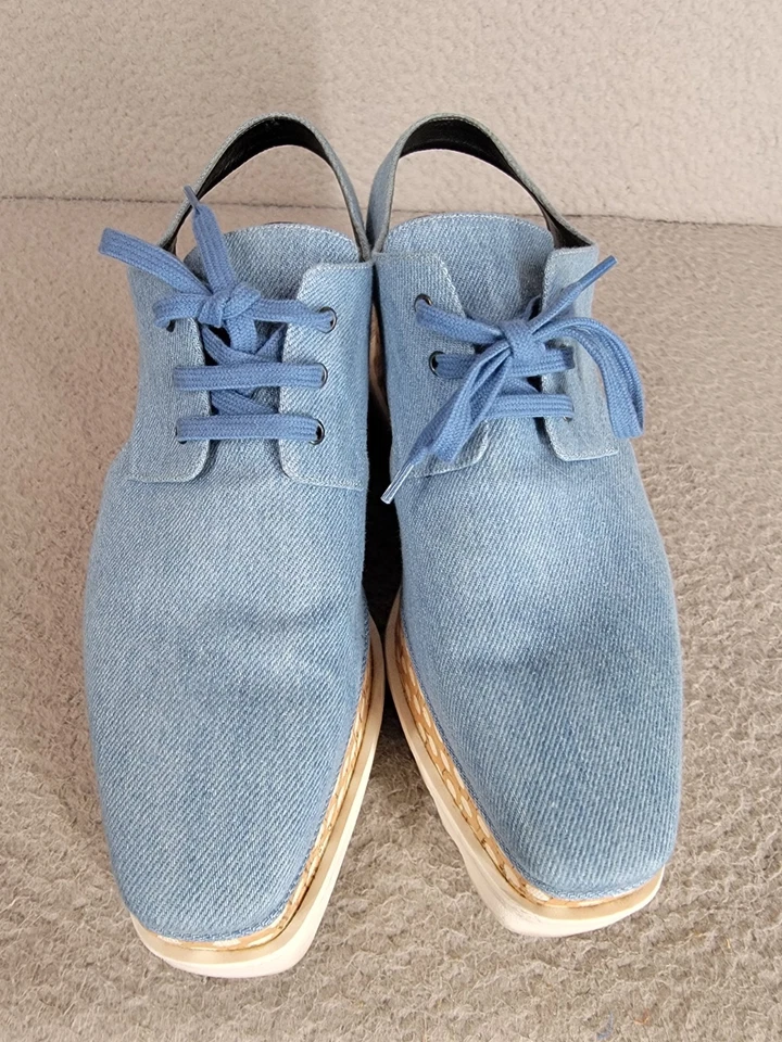 Zapatos Derby Stella McCartney 39 Plataforma Lunares Cordones Elyse Recortados Denim Foto 4 de 4