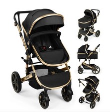 Coche Para Bebes Cochecito Para Ni os Convertible Reversible Bassinet Pram Black