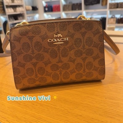 NWT Coach Gia Crossbody Bag In Signature Canvas CCK70 BROWN/COPPER