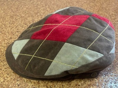 Fred Perry Argyle Suede Hunting Cap Gold Stitch Used