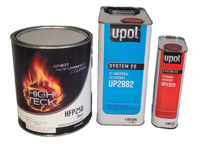 Ebony Black Basecoat Paint GM WA8555 High Teck HFP250 & UP2882 Clearcoat