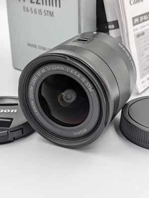 Objectif Canon EF-M 11-22mm f/4-5.6 IS STM avec bouchons [Near Mint] Japon - Photo 1/4