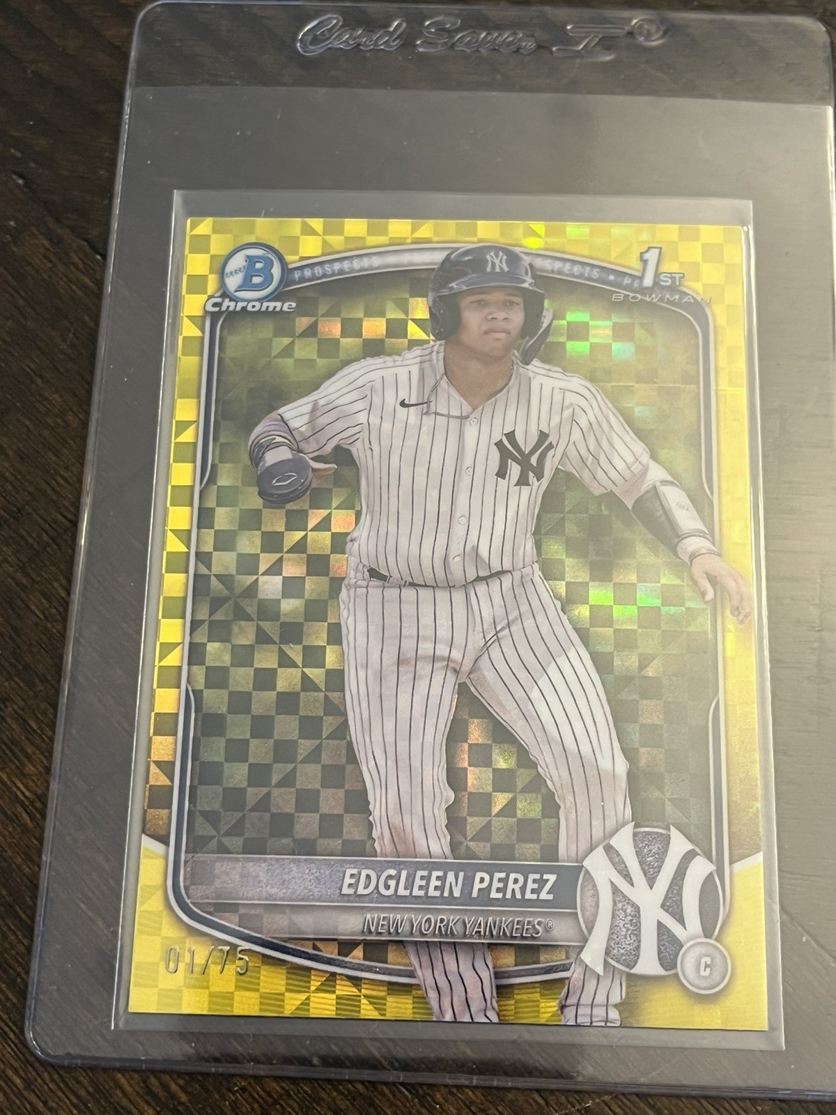 2025 Bowman Chrome Prospects - Edgleen Perez #BCP-80 Gold Geometric Refractor/50
