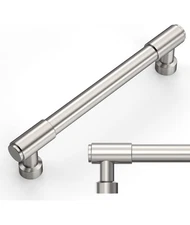 Amerdeco 10 Pack Brushed Satin Nickel Cabinet Pulls 5 Inch(128mm) Hole Center