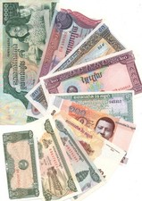 CAMBOGIA - LOTTO DI 10 BANCONOTE TUTTE DIVERSE IN FDS - VARIE DATE
