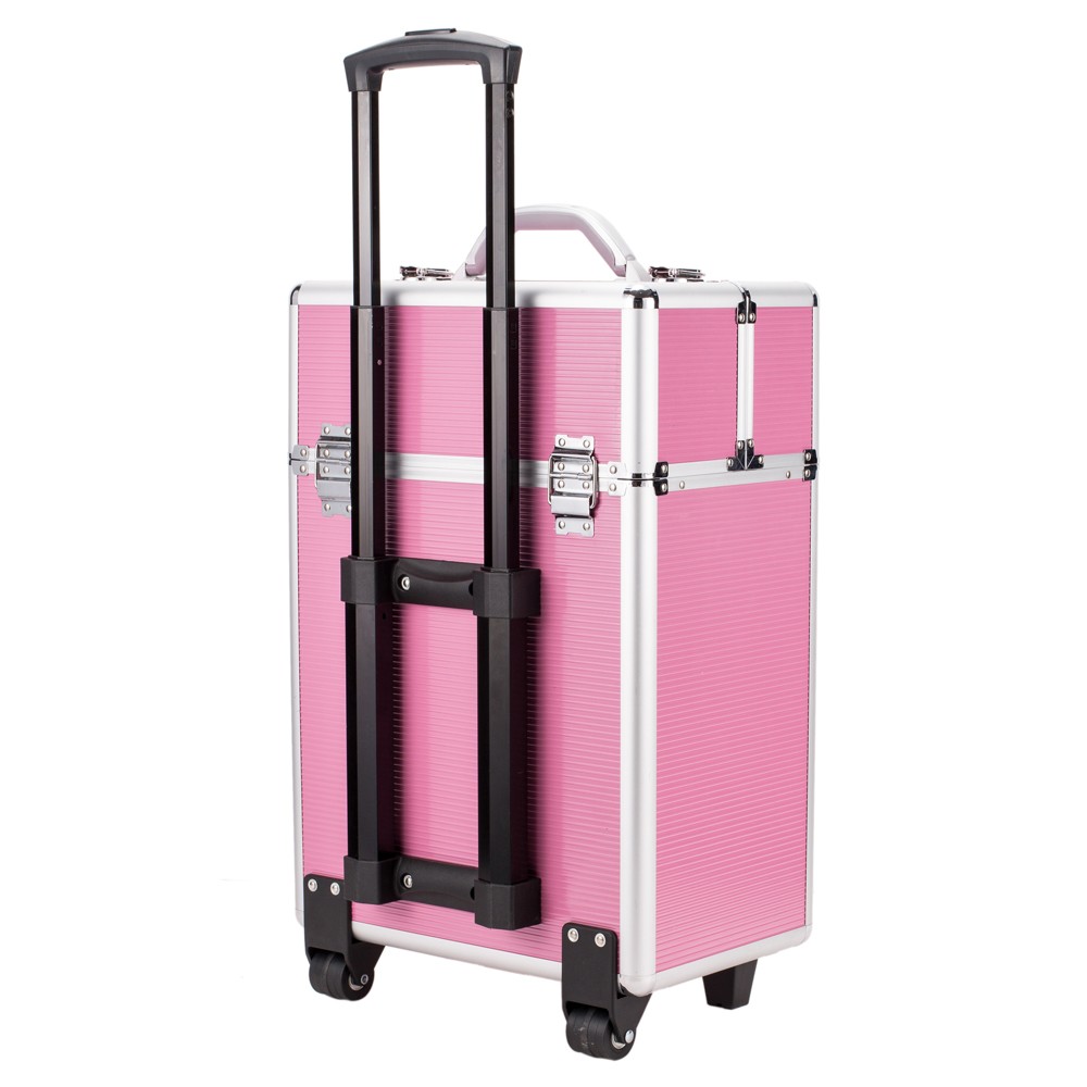 Portable Makeup Train Case Professional Cosmetic Trolley Travel Vanity Organizer