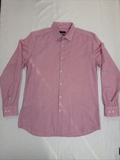Hugo Boss Men  s Pink Button Down Long Sleeve Dress Shirt 41/16 Stamped KWON J 