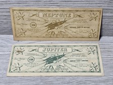 1950s Tracies Interplanetary Space Money Paper Play Currency Lot of 2