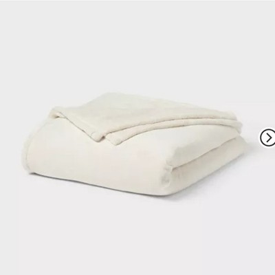 Threshold Ultra-Plush Throw Blanket Oversized 92x90 Knitted Year-Round, Ivory