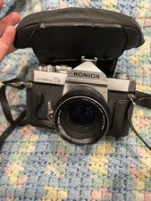Konica Autoreflex T3 Silver SLR Film Camera w/ Hexanon AR 50mm f/1.7 Lens