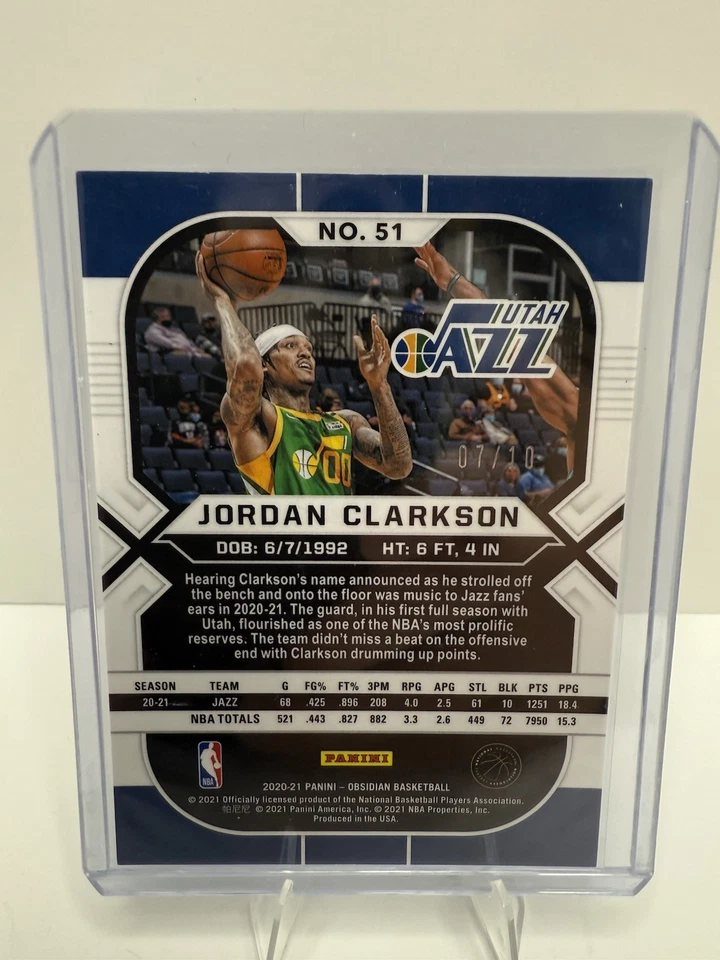 2020-21 Panini Obsidian Jordan Clarkson Gold Mojo 7/10 - Image 4 of 4