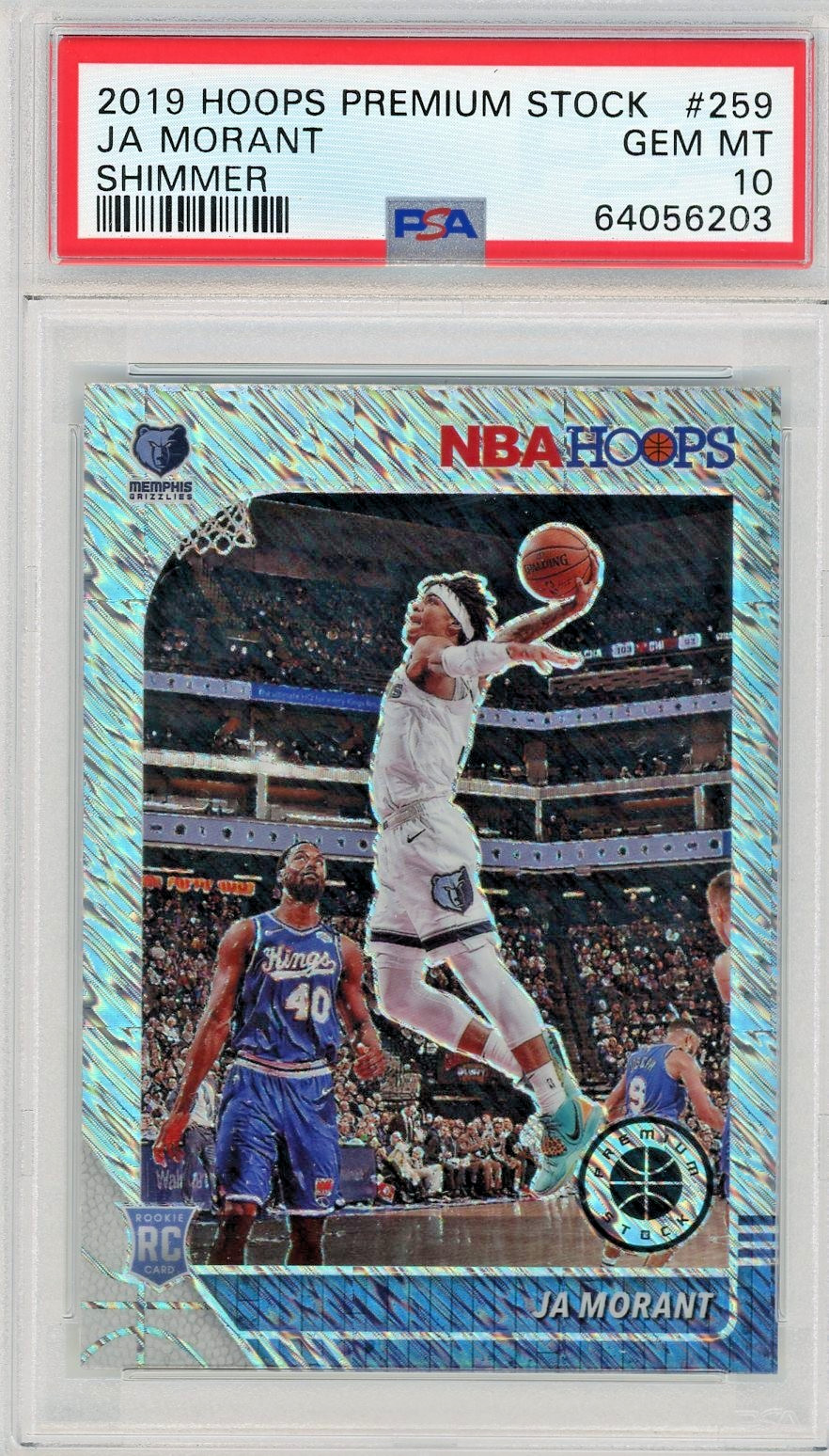 2019 Panini Hoops Premium Stock #259 - Ja Morant RC Shimmer PSA 10 Gem Grizzlies